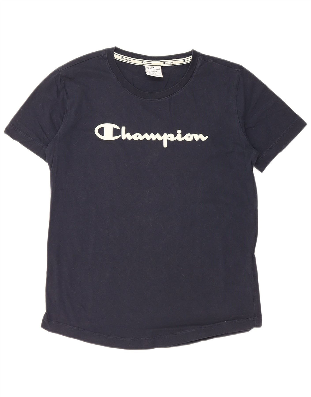 Champion Camiseta gráfica para mujer Top UK 40 Large Azul marino Algodón