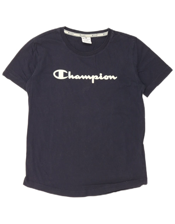 Champion Camiseta gráfica para mujer Top UK 40 Large Azul marino Algodón