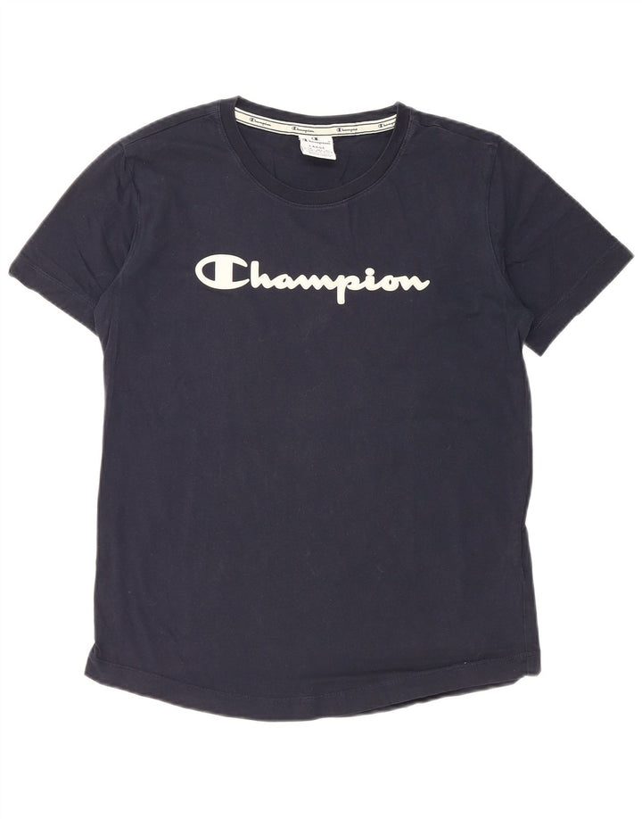 Champion Camiseta gráfica para mujer Top UK 40 Large Azul marino Algodón