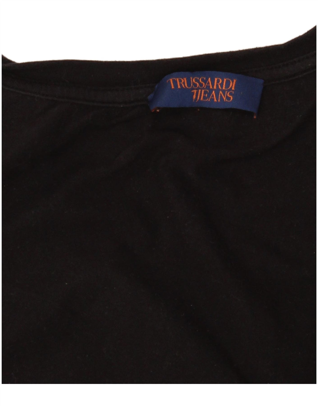 Trussardi Jeans Mujer Camiseta Gráfica Top UK 44 Medium Negro