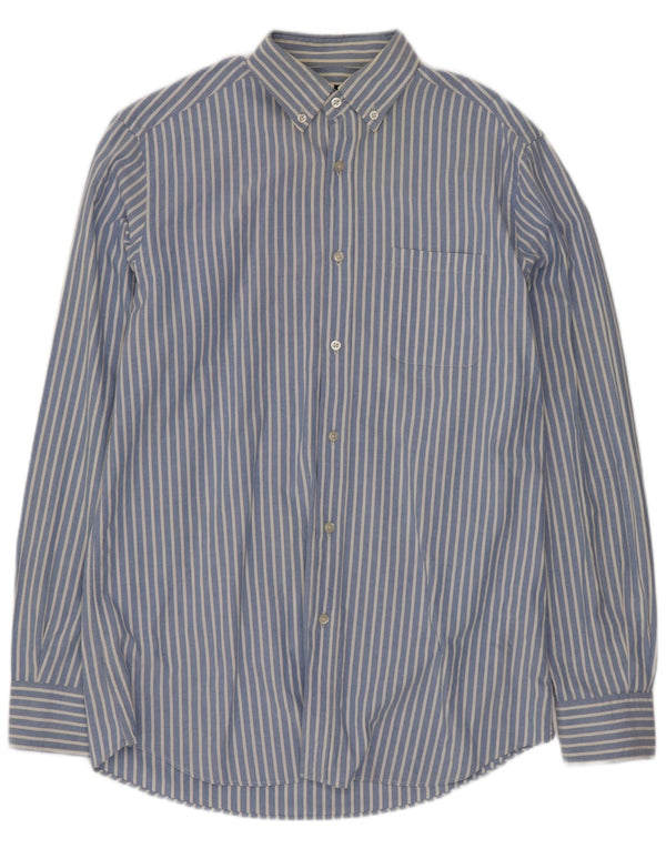 Camisa Massimo Dutti Hombre Algodón Rayas Azul Medio