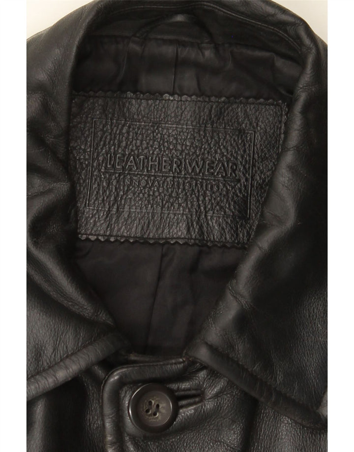 Vintage chaqueta de cuero para hombre Reino Unido 40 cuero negro grande