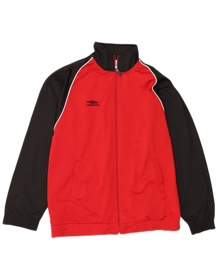 Umbro Hombre Chándal Top Chaqueta Grande Rojo Colorblock Poliéster