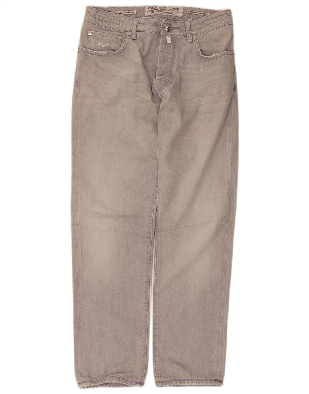 Jacob Cohen Vaqueros rectos para mujer W34 L30 Algodón gris