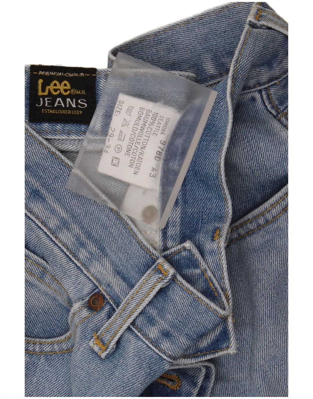 Lee Vaqueros Rectos Seattle Para Hombre W29 L24 Algodón Azul