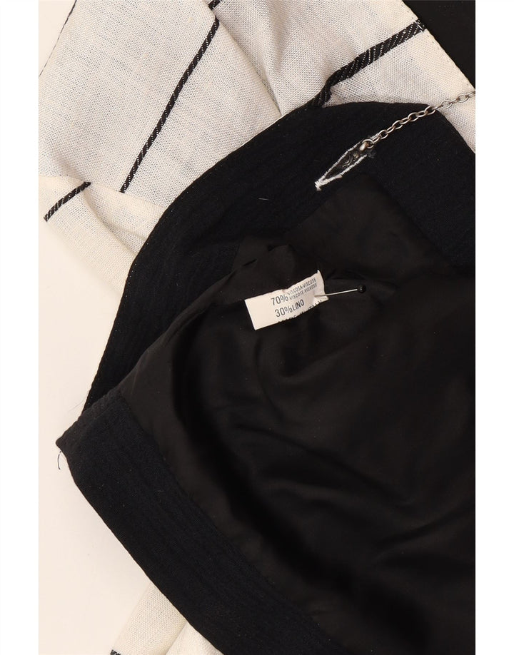 Vintage mujer doble pecho chaqueta bolero IT 44 rayas blancas medianas
