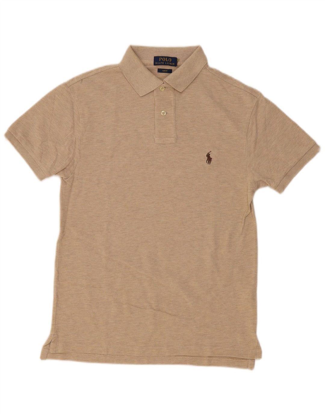 POLO RALPH LAUREN Polo ajustado para hombre de algodón moteado beige pequeño