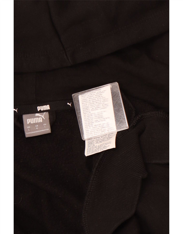 PUMA Suéter con capucha y cremallera gráfica para mujer Reino Unido 46 Grande Algodón negro