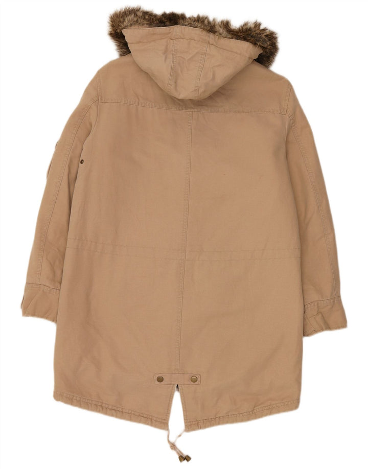 Marks & Spencer Chaqueta Parka Extragrande con Capucha para Mujer UK 10 Small Beige