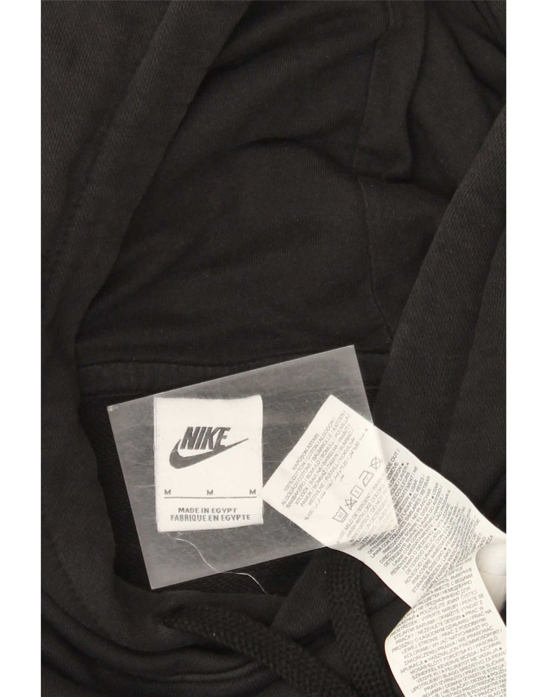 Nike Sudadera con capucha gráfica para hombre, jersey de algodón negro mediano