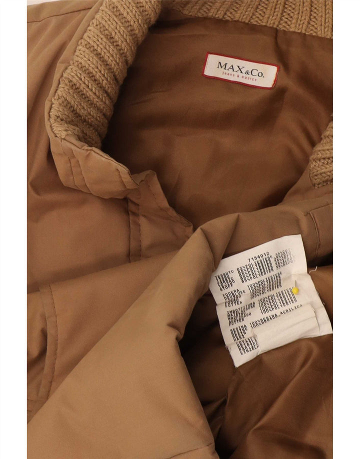 Max & Co. Chaleco acolchado extragrande para mujer Reino Unido 10 Pequeño Algodón beige