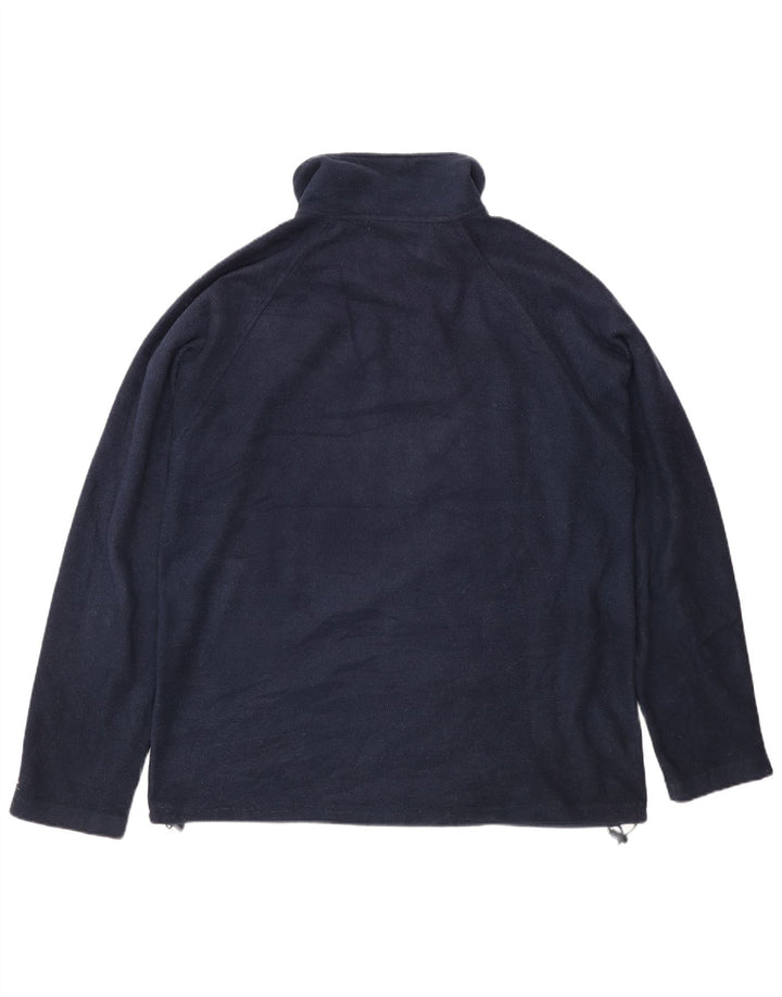 Kappa - Jersey de forro polar con cuello y cremallera para hombre, talla grande, azul marino