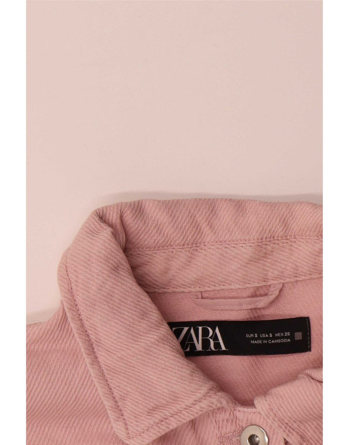 Zara Mujer Chaqueta Utilitaria Extragrande UK 10 Small Rosa