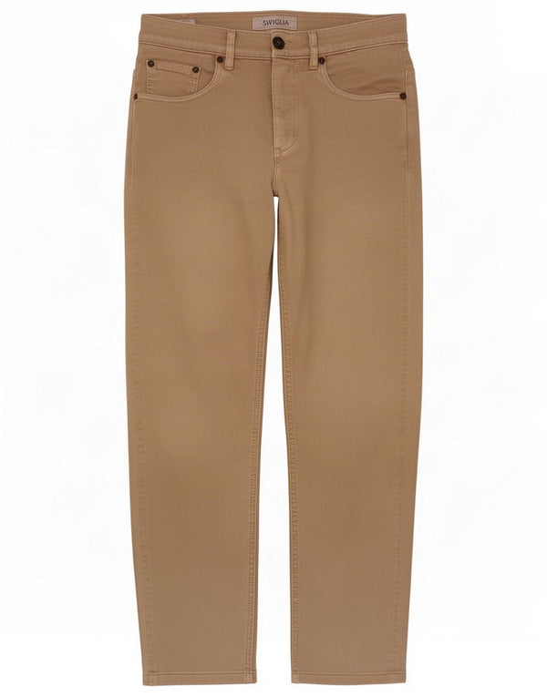 SIVIGLIA Pantalones cortos ajustados para hombre W30 L26 Algodón beige