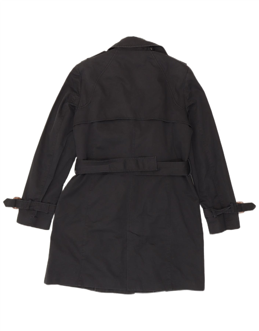 Zara Mujer Gabardina UK 46 Grande Algodón Negro
