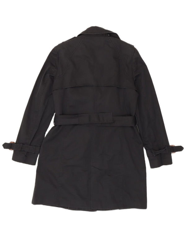 Zara Mujer Gabardina UK 46 Grande Algodón Negro