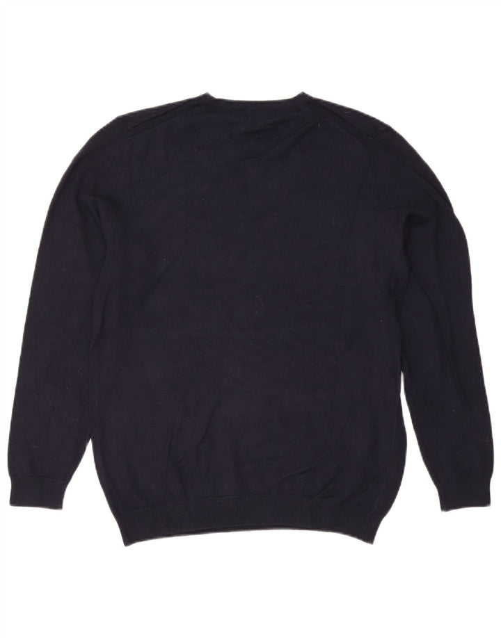 Zara Hombre Jersey Con Cuello En V Jersey Grande Azul Marino