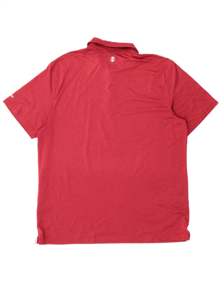 Izod Polo de golf para hombre Poliéster a rayas rojas grandes