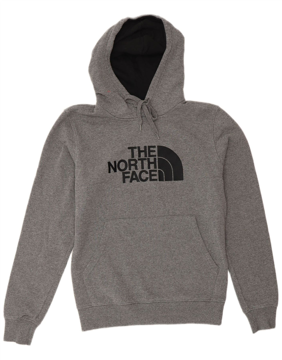 The North Face Jersey con capucha gráfica para hombre, talla pequeña, algodón gris