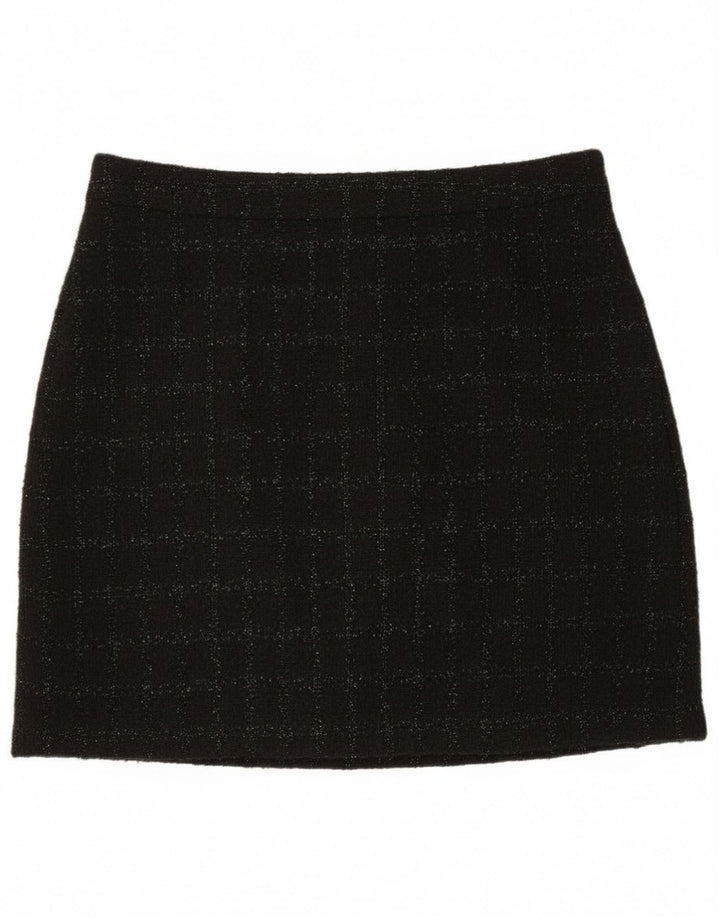 Minifalda para mujer Warehouse UK 10 Small W28 Poliéster a cuadros negros