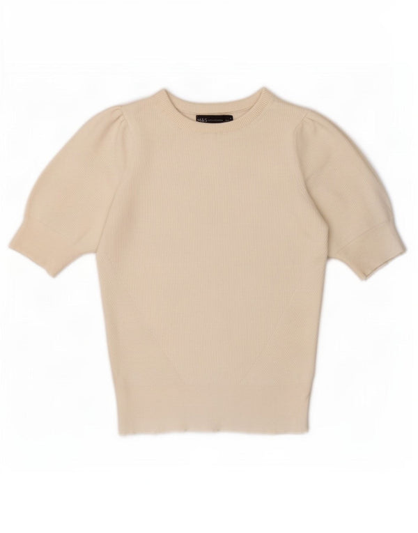 Marks & Spencer Blusa para Mujer Top UK 8 Small Off White Viscosa
