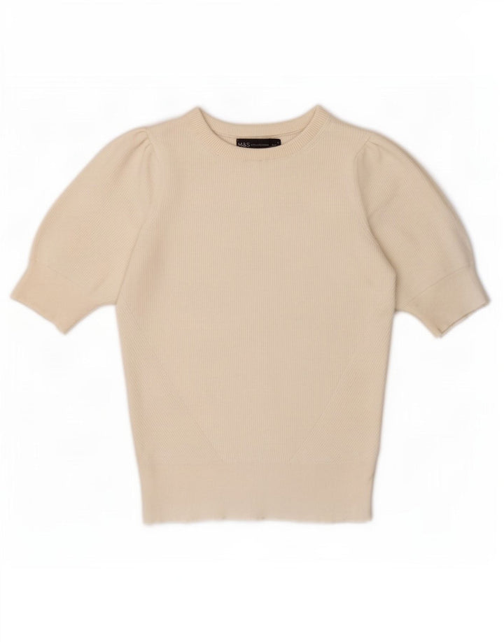 Marks & Spencer Blusa para Mujer Top UK 8 Small Off White Viscosa