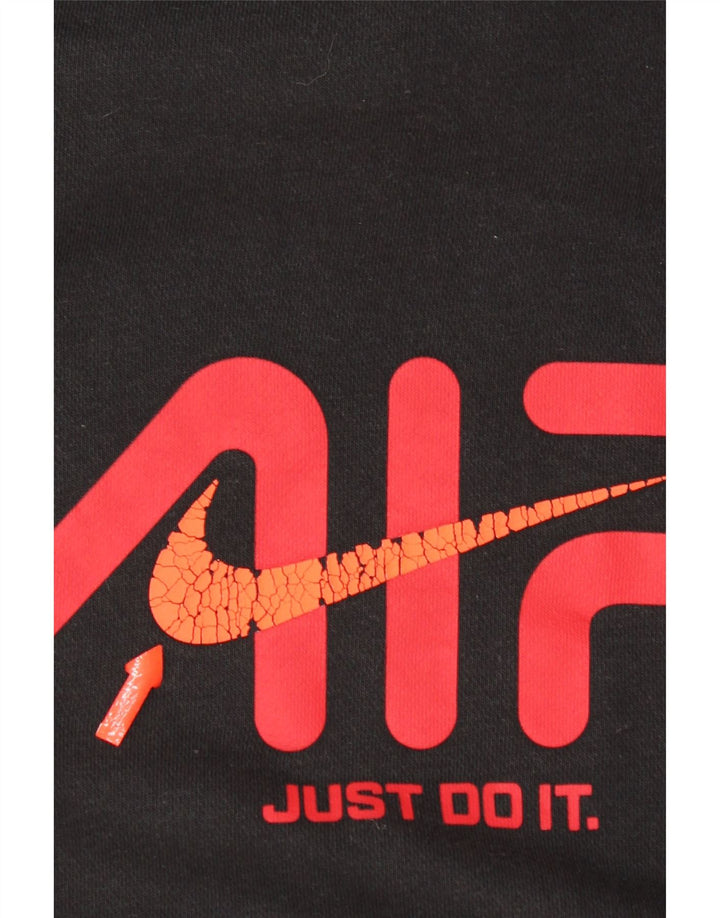 Nike Sudadera con capucha gráfica para hombre, jersey de algodón negro mediano