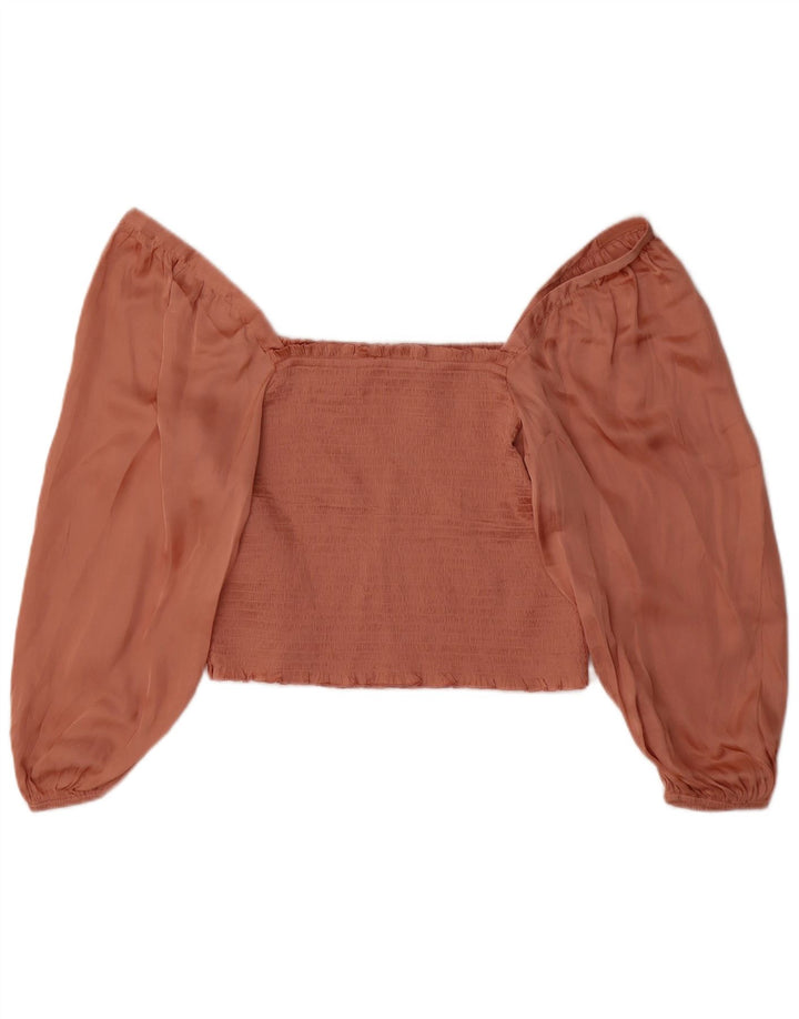 J. Crew Blusa de manga larga para mujer UK 44 Poliéster rosa grande