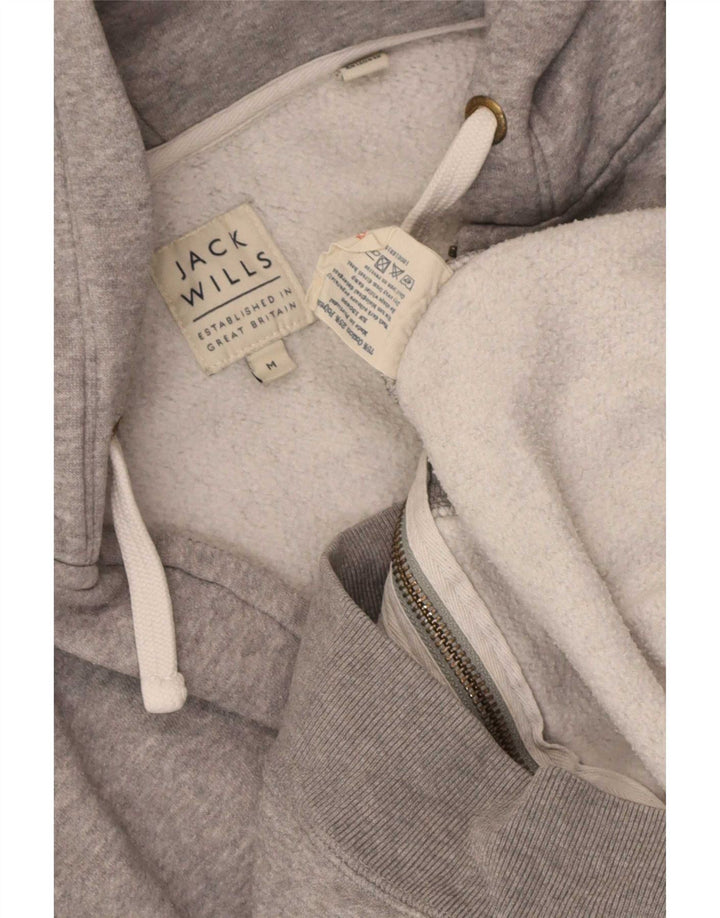 Jack Wills Sudadera con capucha y cremallera para hombre de algodón moteado gris medio