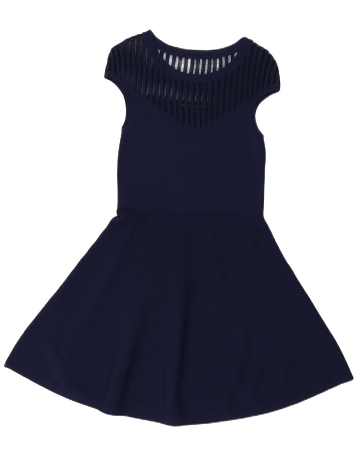FRENCH CONNECTION Vestido acampanado para mujer UK 40 Medio Viscosa azul marino