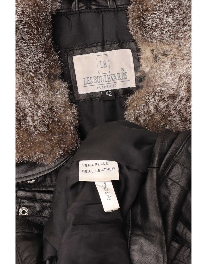 Lesboulevards Chaqueta De Cuero Mujer IT 42 Medium Cuero Negro