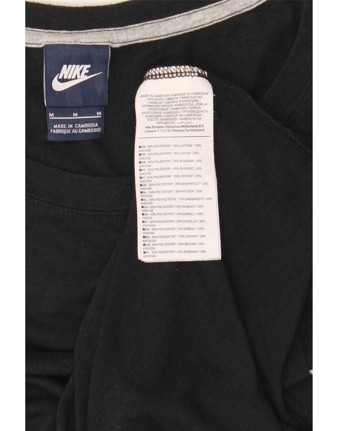 Nike - Camiseta sin mangas gráfica para mujer, talla 40, talla M, poliéster negro