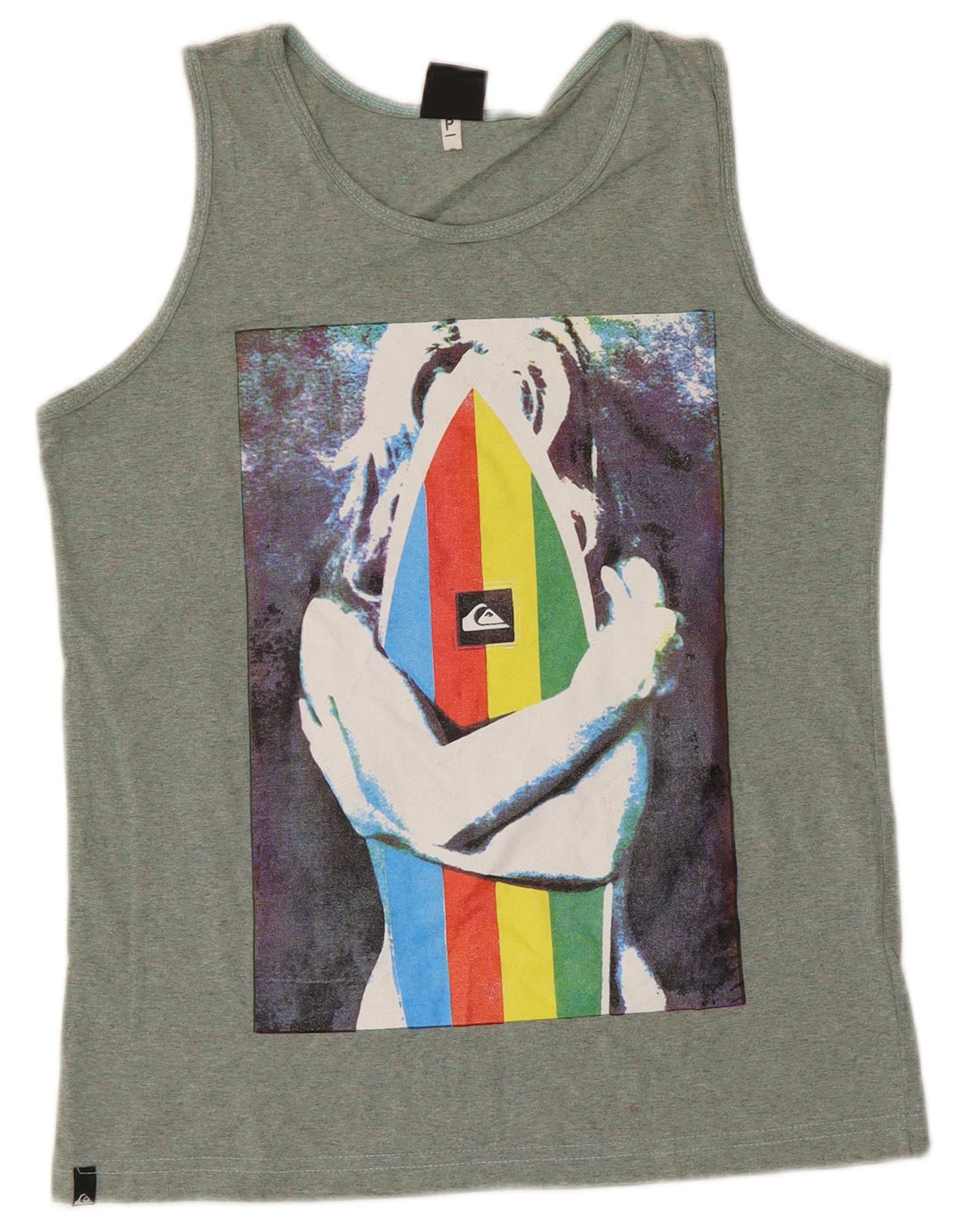 Quiksilver Hombre Graphic Vest Top Small Algodón Verde