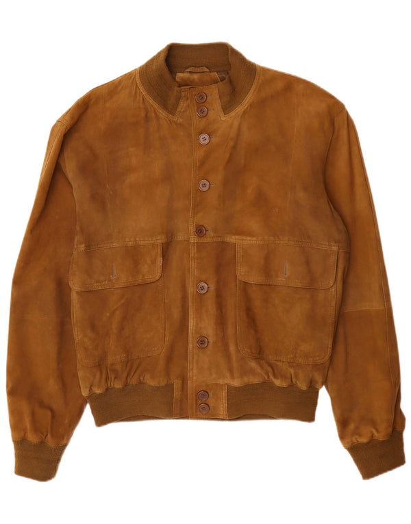 Vintage hombres ante bomber chaqueta IT 52 XL cuero marrón