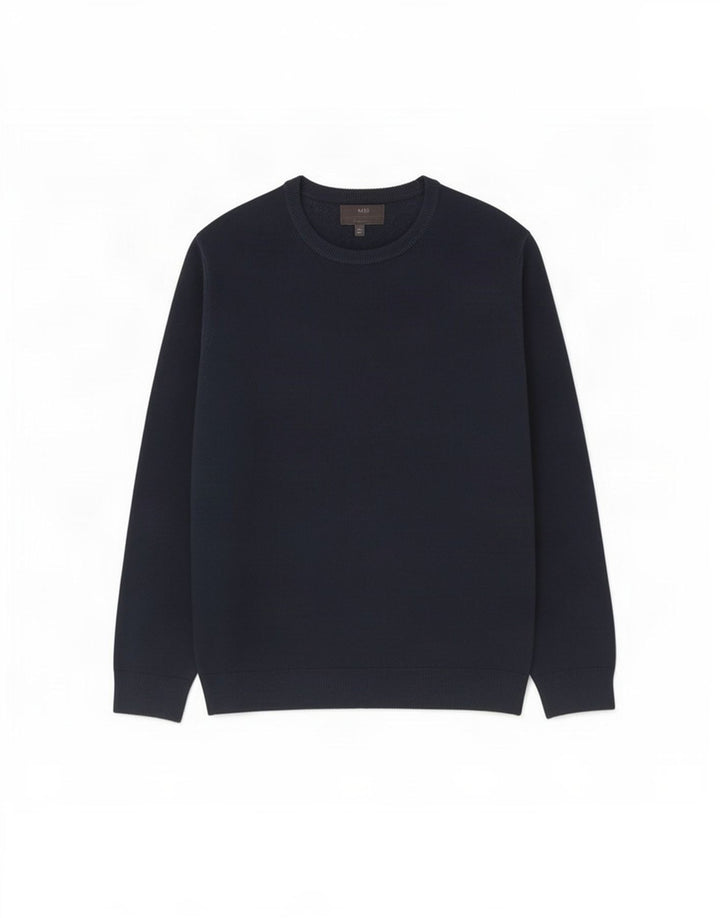 Marks & Spencer - Jersey de cuello redondo para hombre, talla grande, cachemira azul marino
