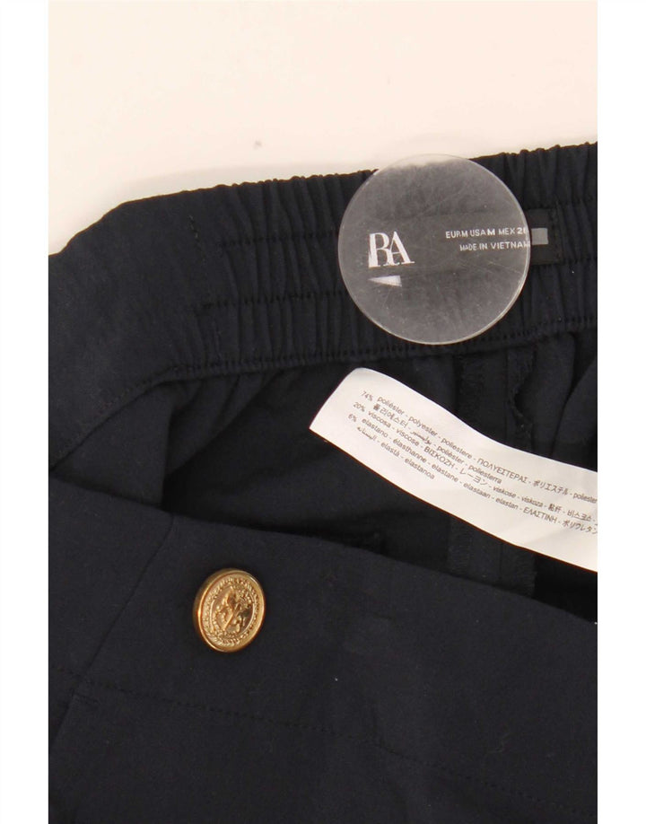 Zara Mujer Pantalón Chino Tapered Mediano W28 L26 Poliéster Azul Marino