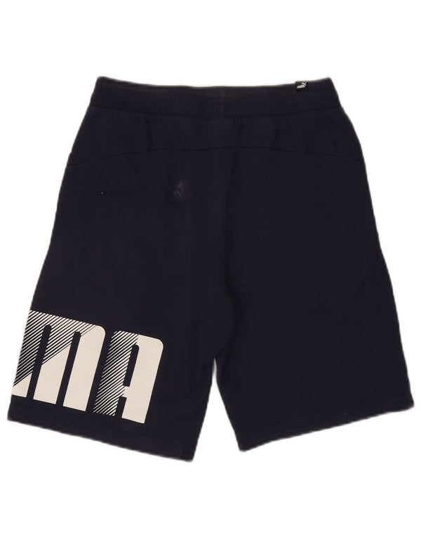 Puma Pantalones cortos deportivos gráficos para hombre pequeños de algodón azul marino