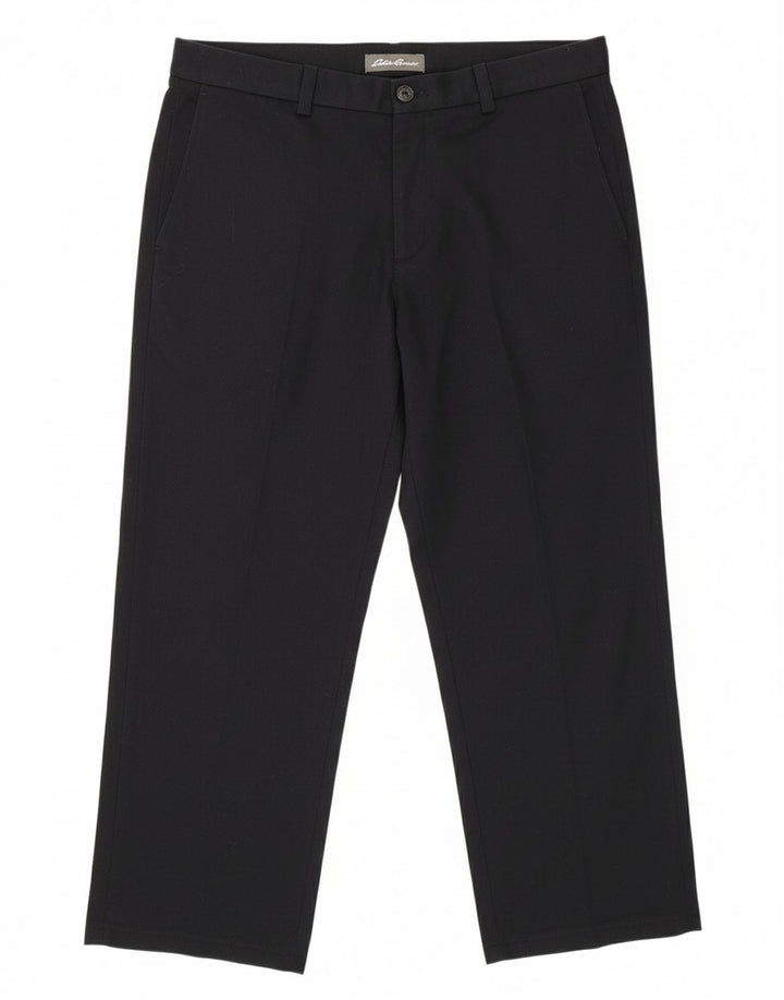 EDDIE BAUER Mens Straight Chino Trousers W34 L27 Black