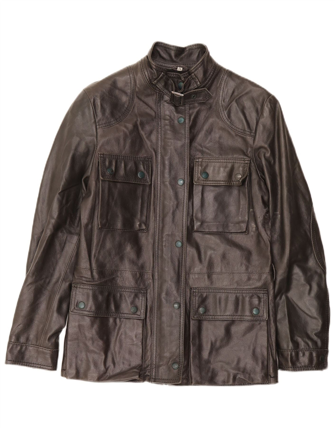 Suprema Chaqueta De Cuero Mujer IT 42 Mediana Cuero Negro