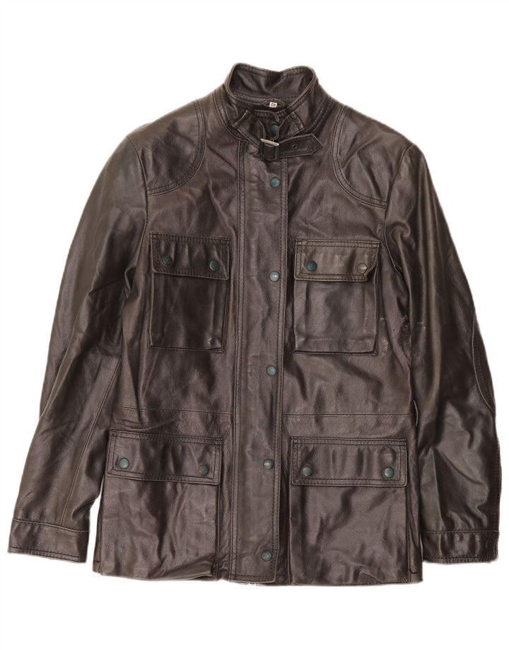 Suprema Chaqueta De Cuero Mujer IT 42 Mediana Cuero Negro