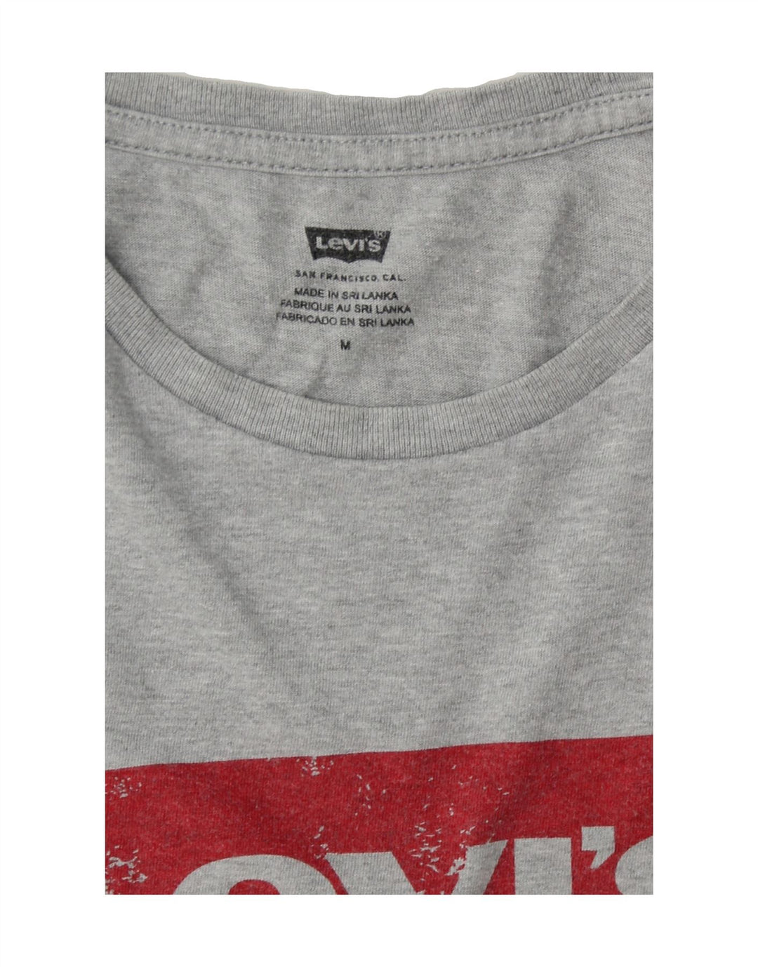 LEVI'S Mens Graphic T-Shirt Top Medium Grey Cotton Vintage Levi's and Second-Hand Levi's from Messina Hembry 