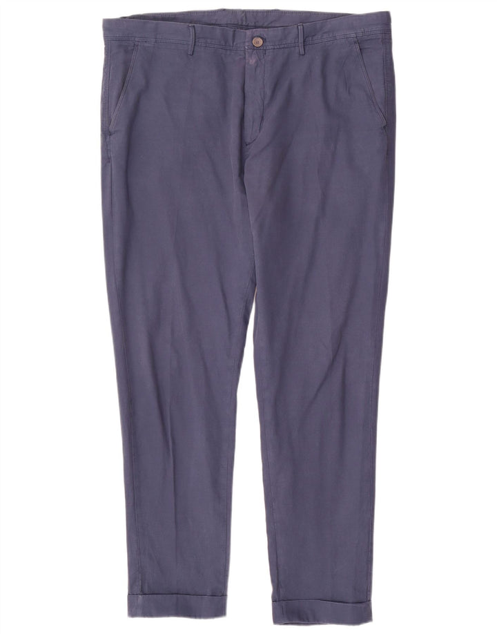 MASSIMO DUTTI Pantalón chino cónico para hombre EU 48 XL W38 L30 Azul marino