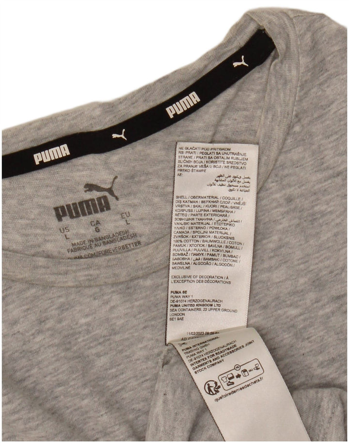 PUMA Camiseta gráfica para mujer Top UK 46 Large Grey Cotton