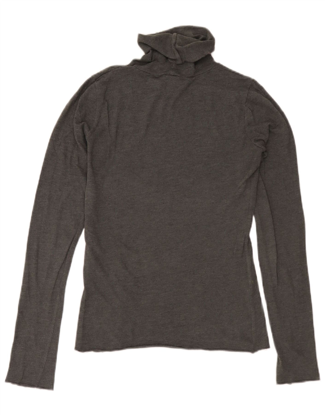 Zara Mujer Top Con Cuello Vuelto Manga Larga UK 42 Gris Medio