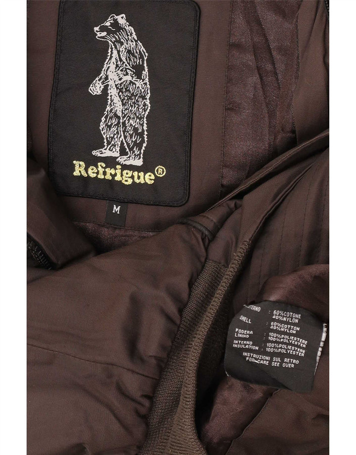 Refrigue Chaqueta bomber corta para mujer Reino Unido 12 Algodón marrón medio