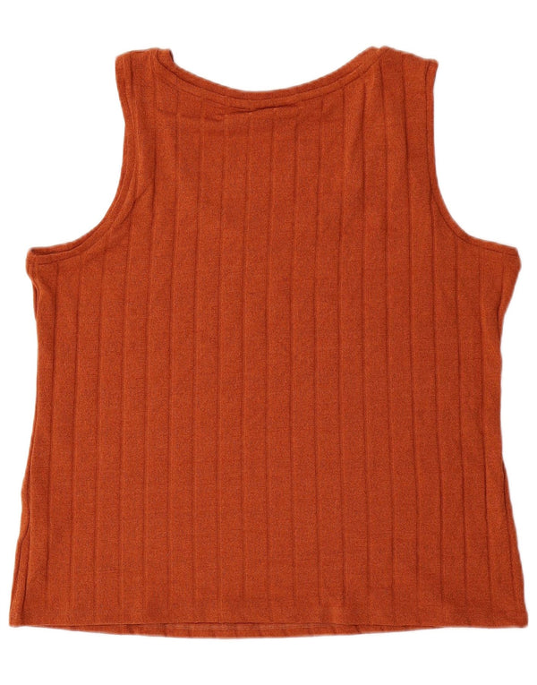 Marks & Spencer Camiseta sin mangas para mujer UK 22 3XL Naranja Poliéster