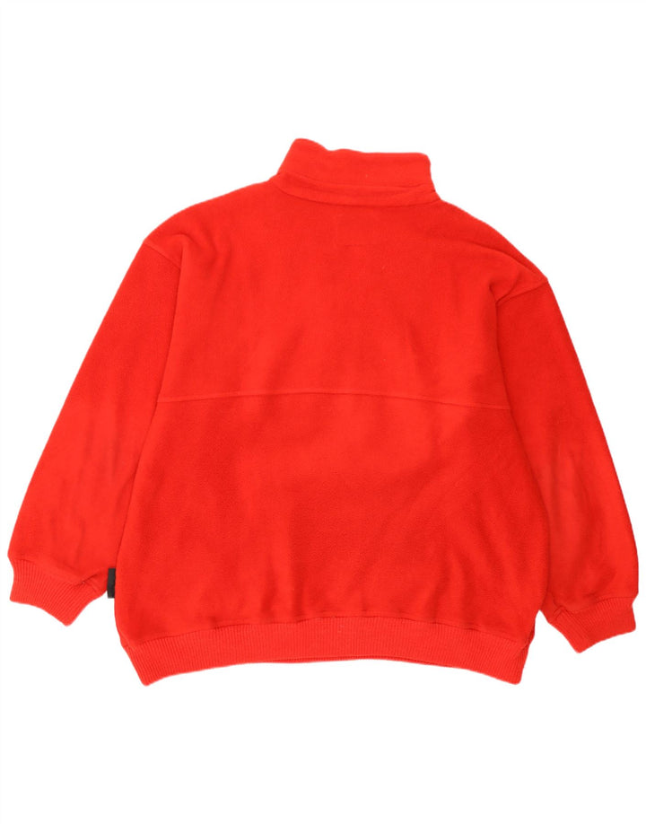 Silvy Jersey de forro polar con cuello y cremallera para hombre Poliéster Fair Isle rojo grande