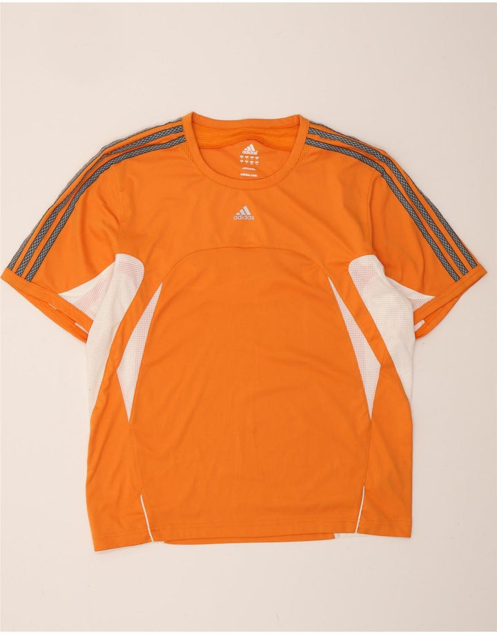 ADIDAS Hombre Climacool Camiseta Top Grande Naranja Colorblock Poliéster