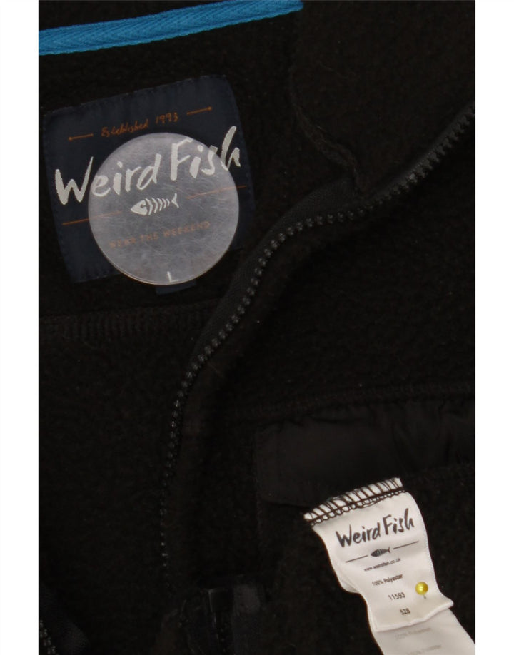 WEIRD FISH Chaqueta polar para hombre UK 40 Large Poliéster negro