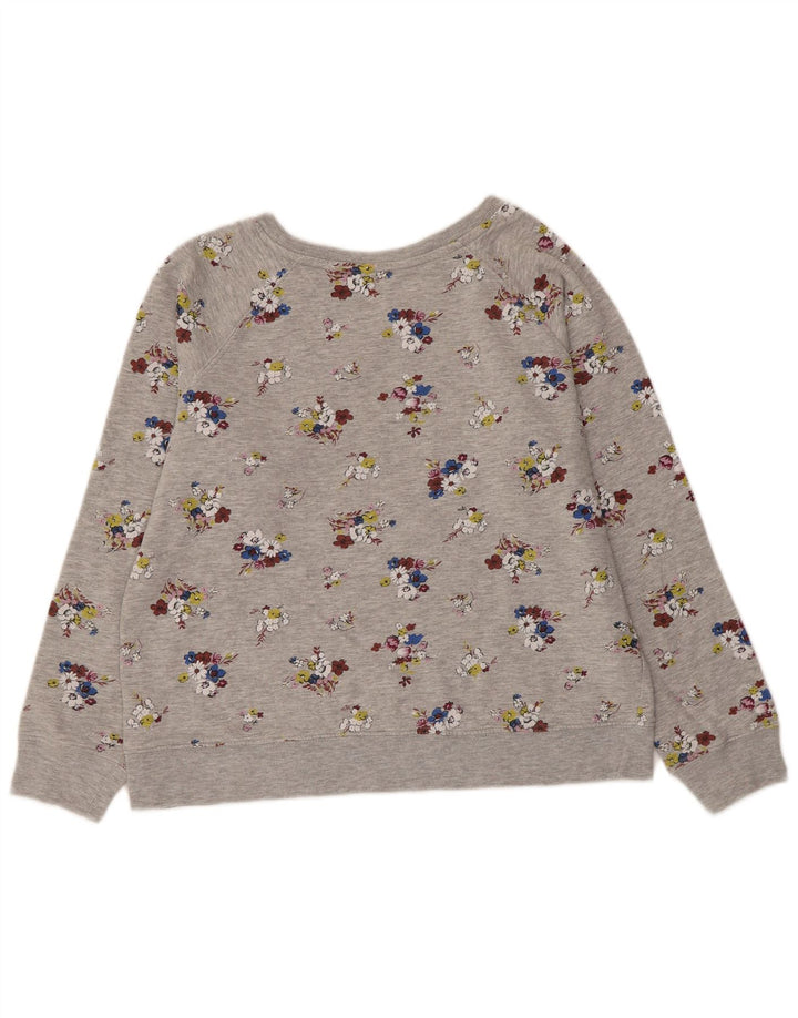 MARKS & SPENCER Sudadera corta para mujer Jersey UK 12 Gris medio Floral